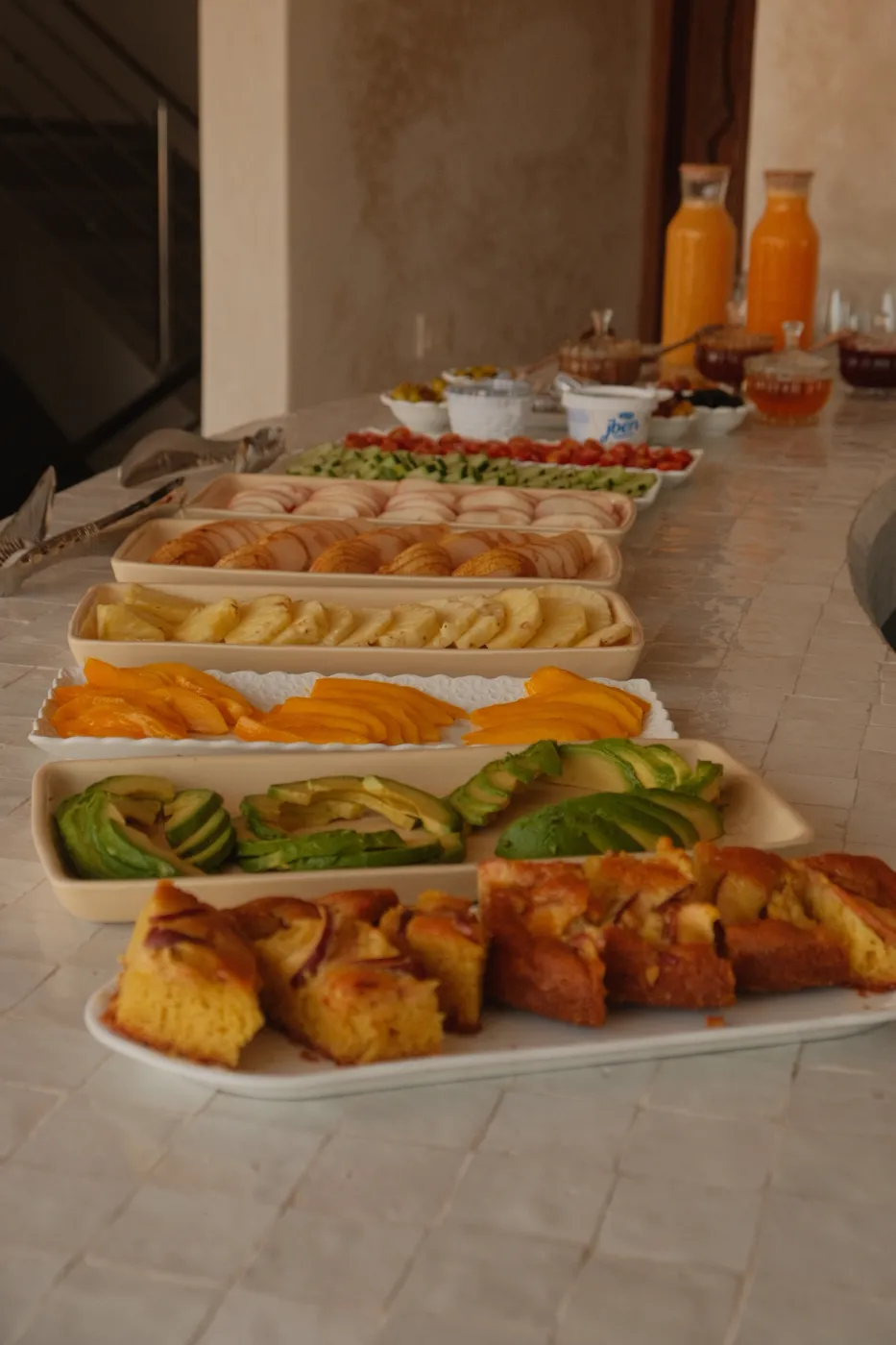 Home-cooked breakfast spread