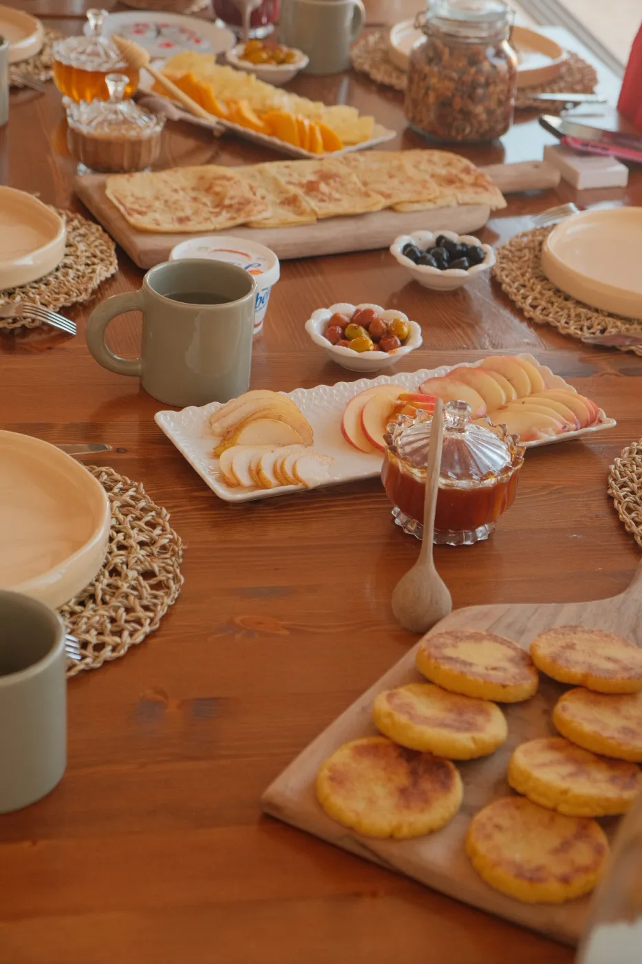 Breakfast table at Flow House